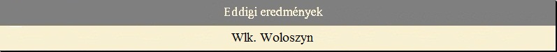 Eddigi eredm�nyek - Wlk. Woloszyn