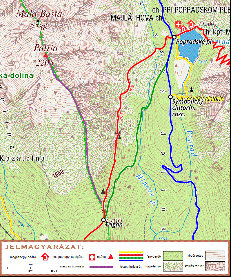 A Patria cs�cs�ra vezet� �tvonal t�rk�pszelv�nye.
