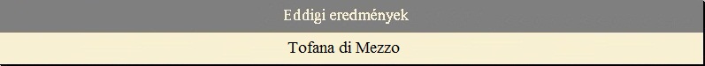 Eddigi eredm�nyek - Tofana di Mezzo